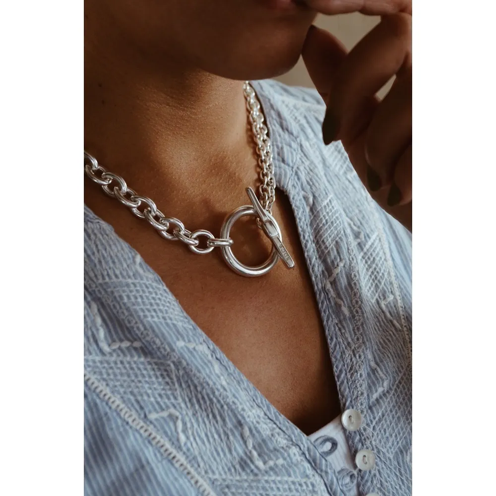 Secret de Cuir N°767 collier enclume argenté
