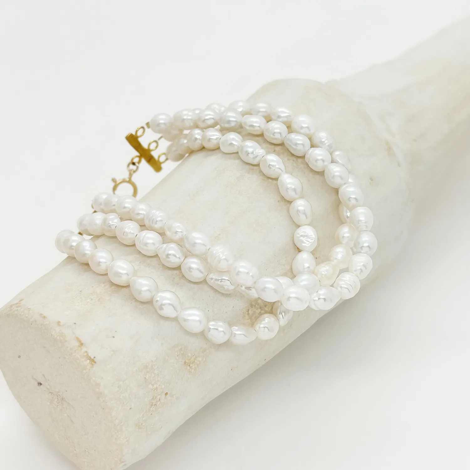 Elise Tsikis Elanci bracelet perles 3 rangs 17,5 cm