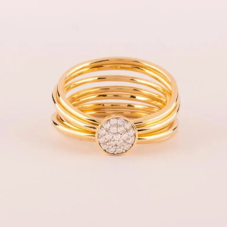 Ultima Edizione Multifilo plaqué or bague dorée