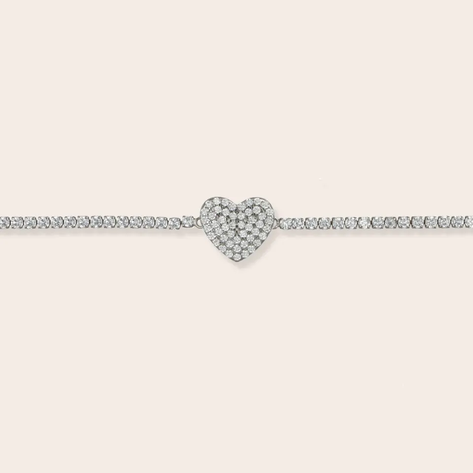 Ultima Edizione Tennis 1,5 mm Cœur bracelet rivière