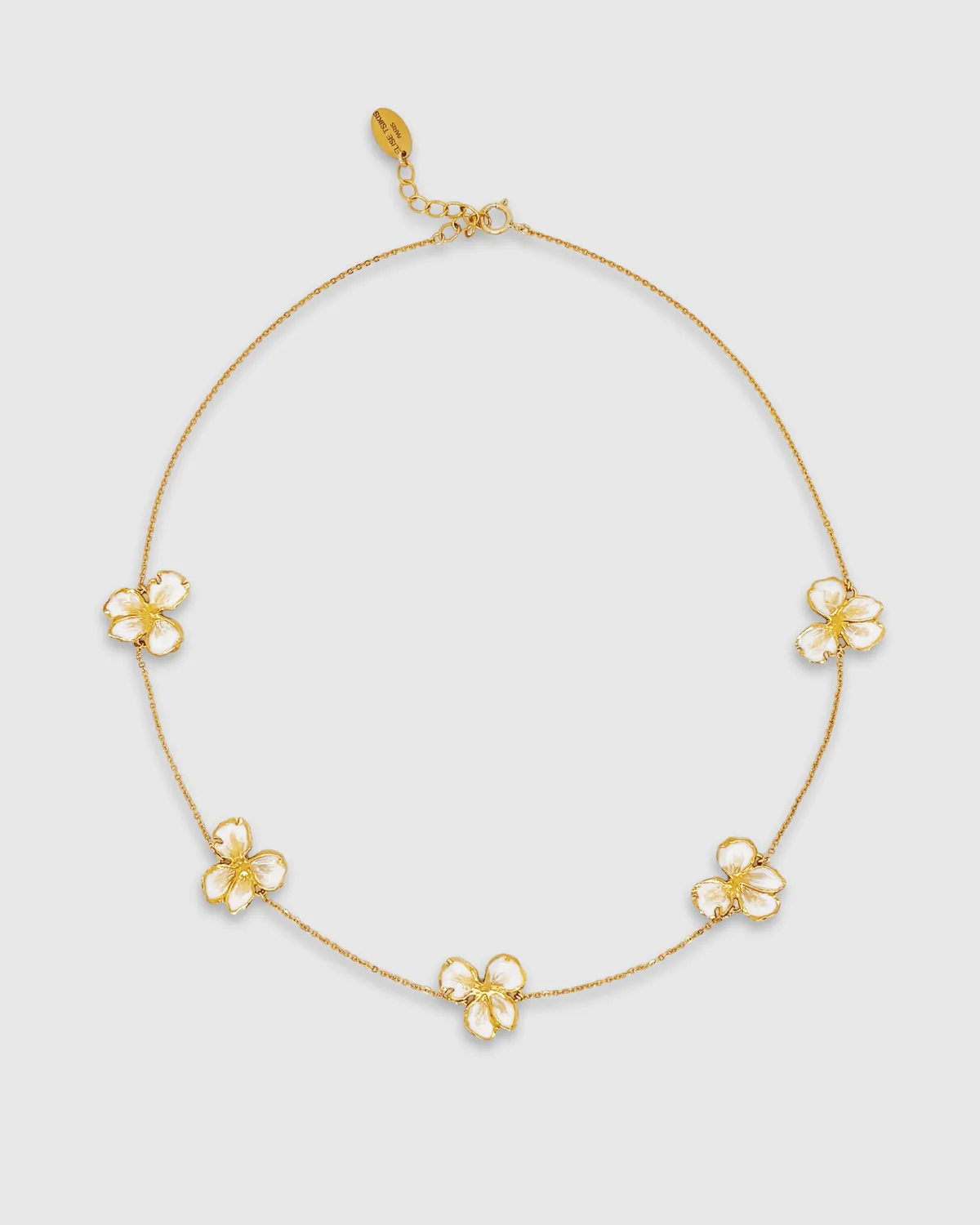 Elise Tsikis Nemesis Gonia collier émaillé blanc 43 cm