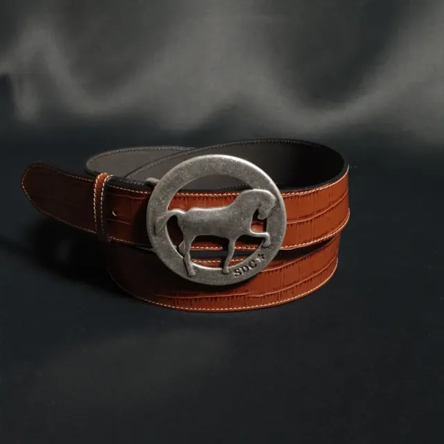 Secret de Cuir boucle cheval ceinture cuir vache
