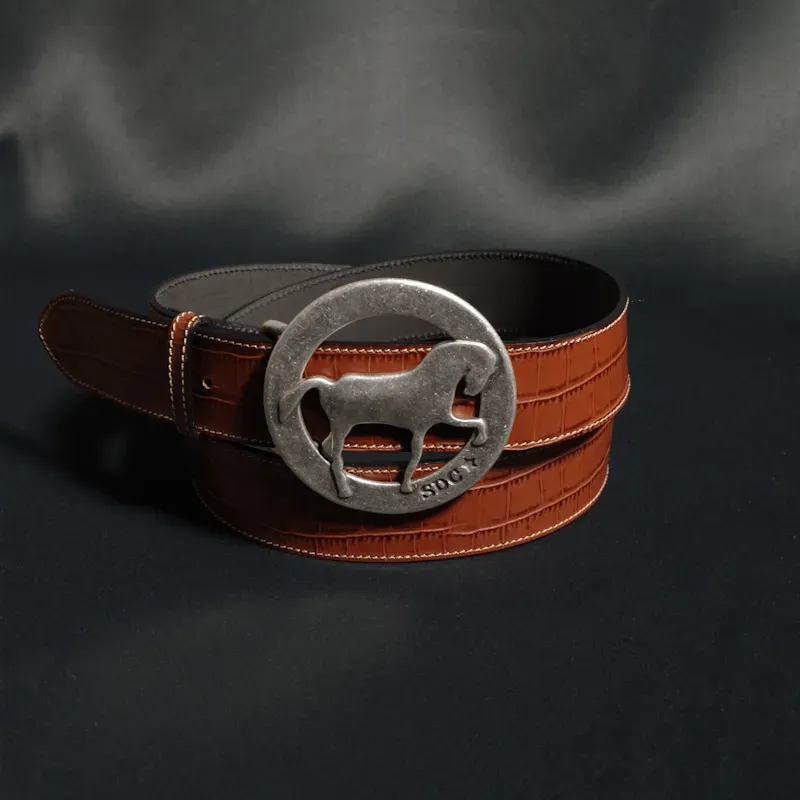 Secret de Cuir boucle cheval ceinture cuir vache
