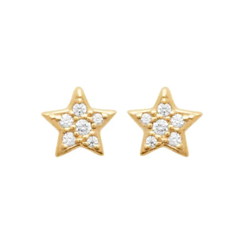 Oriana France étoile clous d’oreilles plaqué or 18 carats