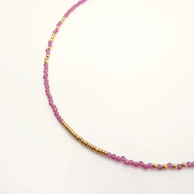Cloralys Adélia collier cristal fuchsia 36 cm