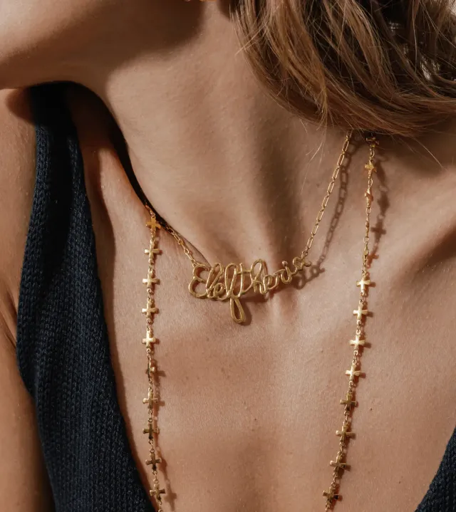 Elise Tsikis Eleftheria collier doré fantaisie