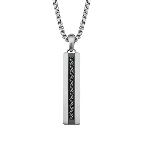 s.Oliver 2027423 collier homme acier noir 50+3 cm
