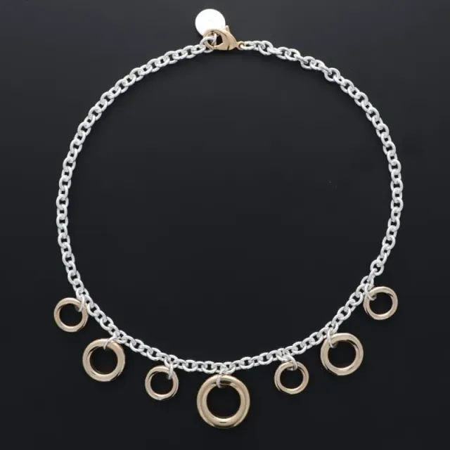 Secret de Cuir N°1630 collier chaîne 7 bouées doré argenté