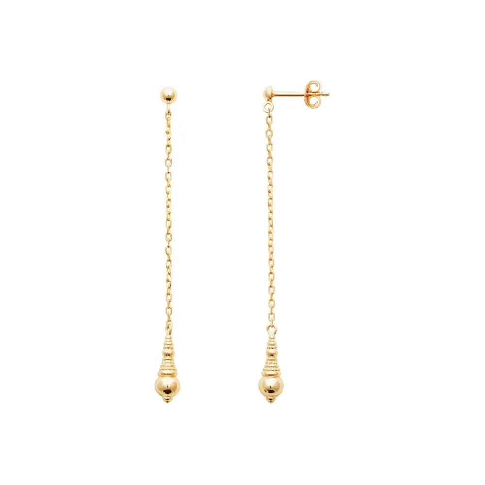 Oriana France boucles pendantes boules sonnette plaqué or