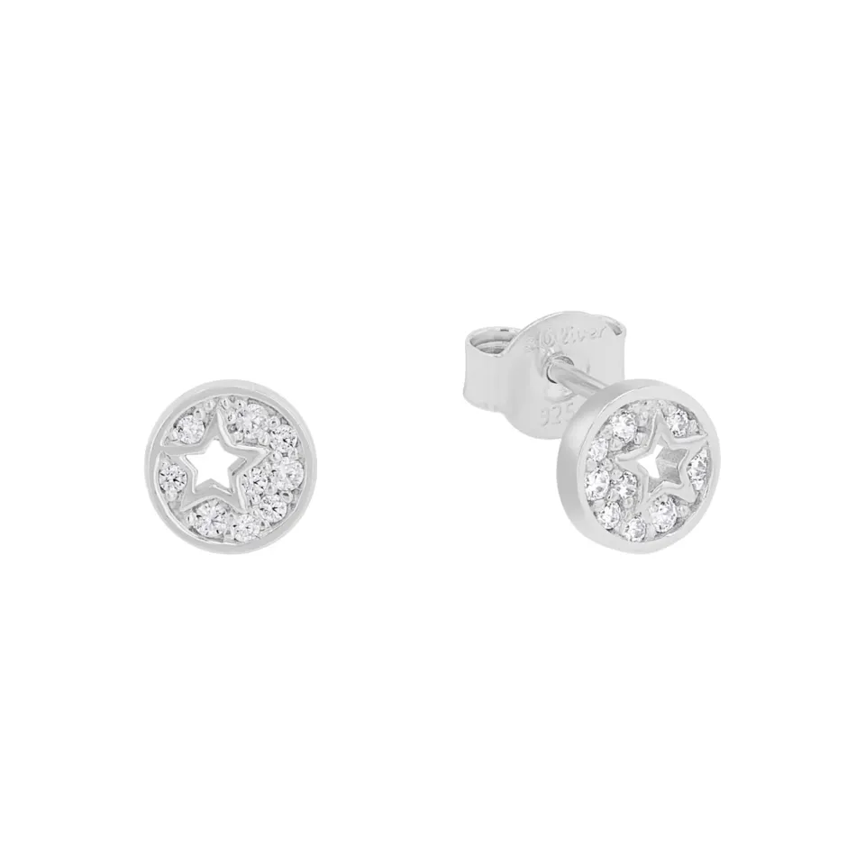 s.Oliver Étoile boucles d'oreilles fille argent blanc