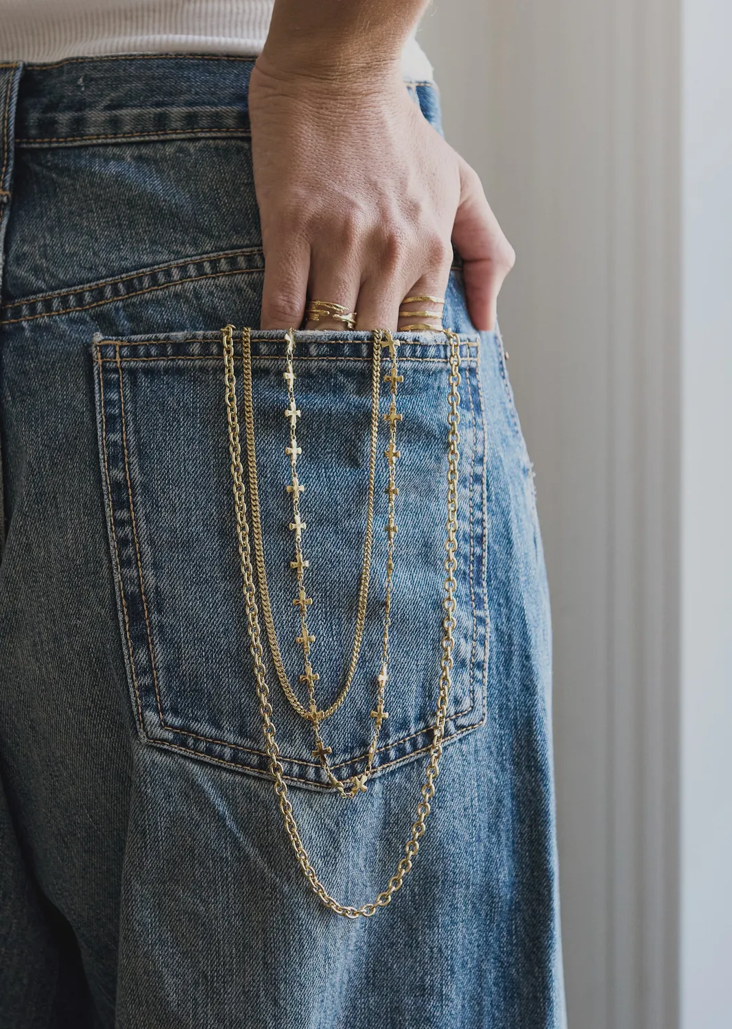 Elise Tsikis Epure Chanes collier 45 cm doré