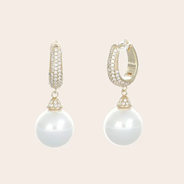 Ultima Edizione Pavé Perle 14 mm créoles nacrées