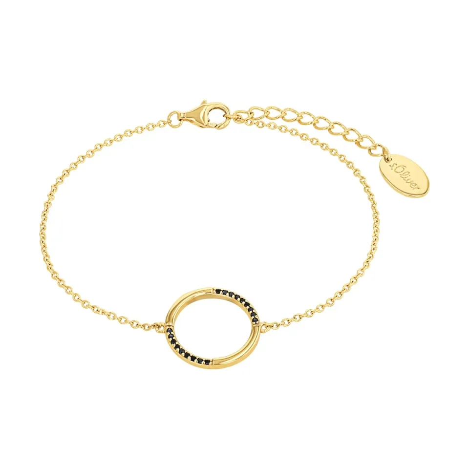 s.Oliver 2034888 bracelet femme zircon noir 17+3 cm