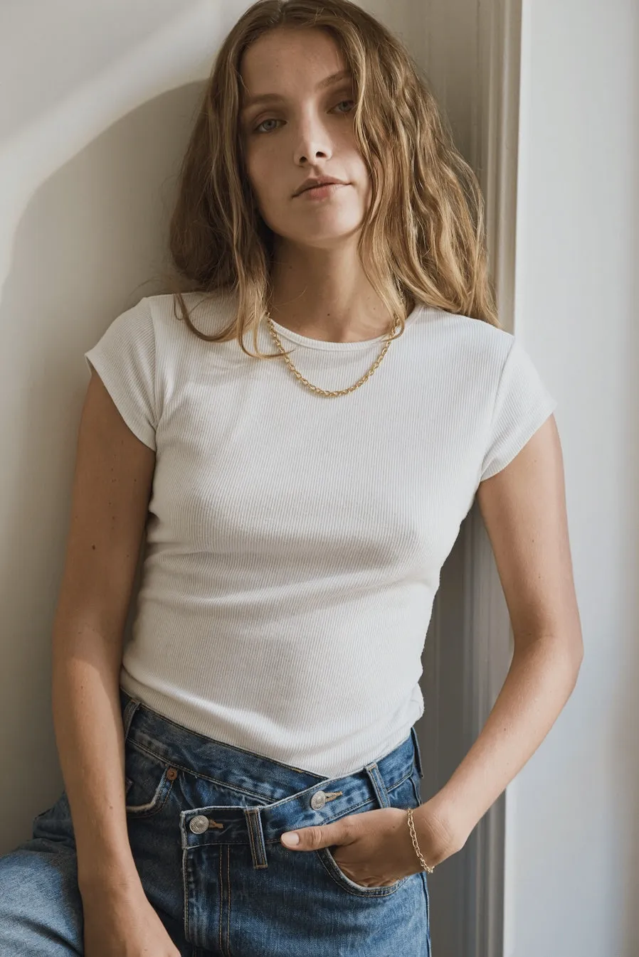 Elise Tsikis Chanes bracelet maille ronde doré