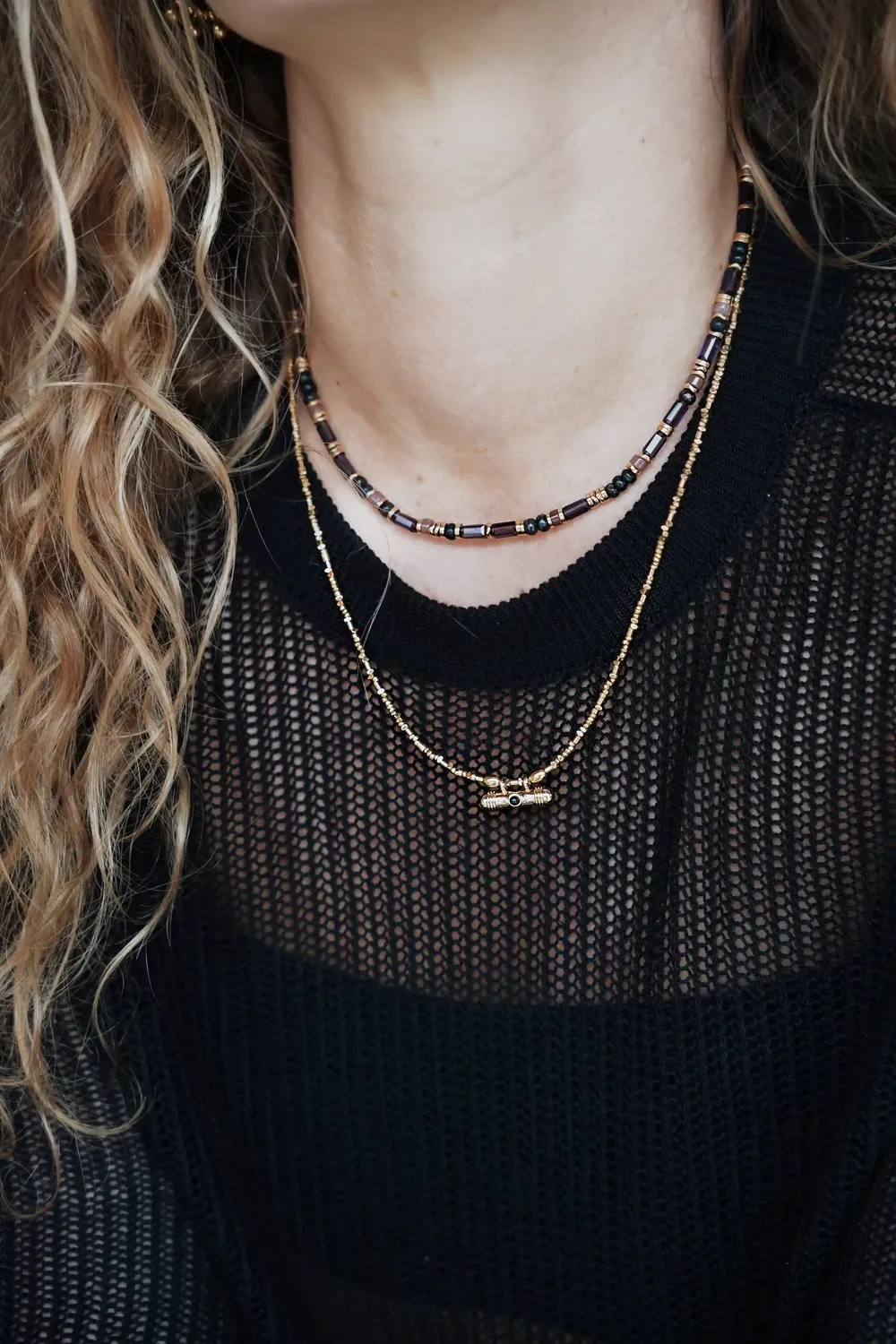 Cloralys Léonce collier hématite pendentif 47 cm