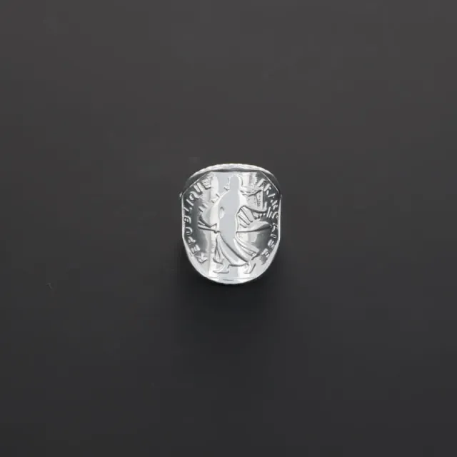 Secret de Cuir N°715 bague semeuse réglable argent