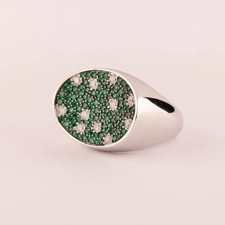 ULTIMA EDIZIONE Pavé ovale bague zircons colorés