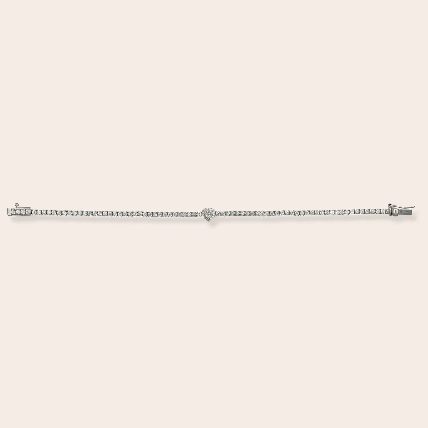 ULTIMA EDIZIONE Tennis bracelet cœur zircons blancs