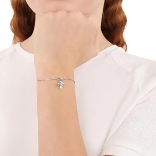 s.Oliver Bracelet Fille Argent 925 Croix 14-16 cm