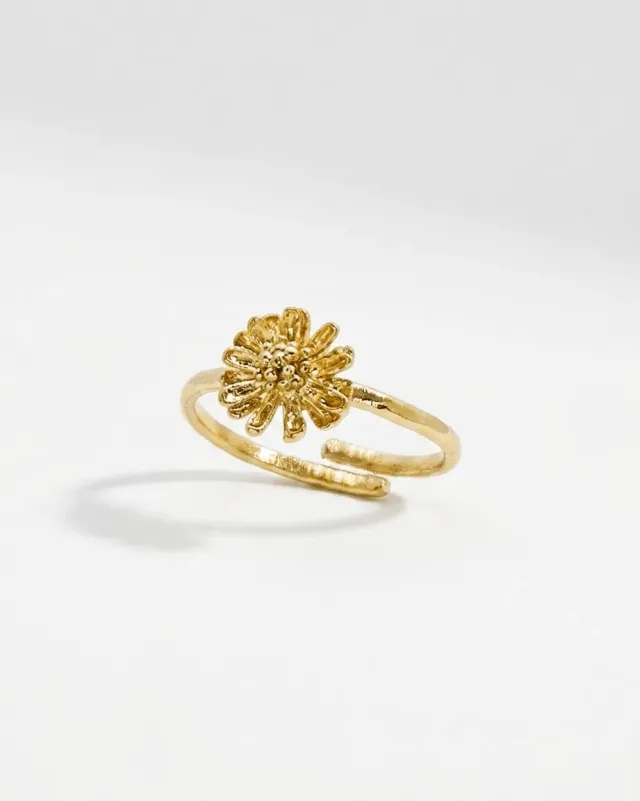 Elise Tsikis Marguerite bague solitaire or jaune