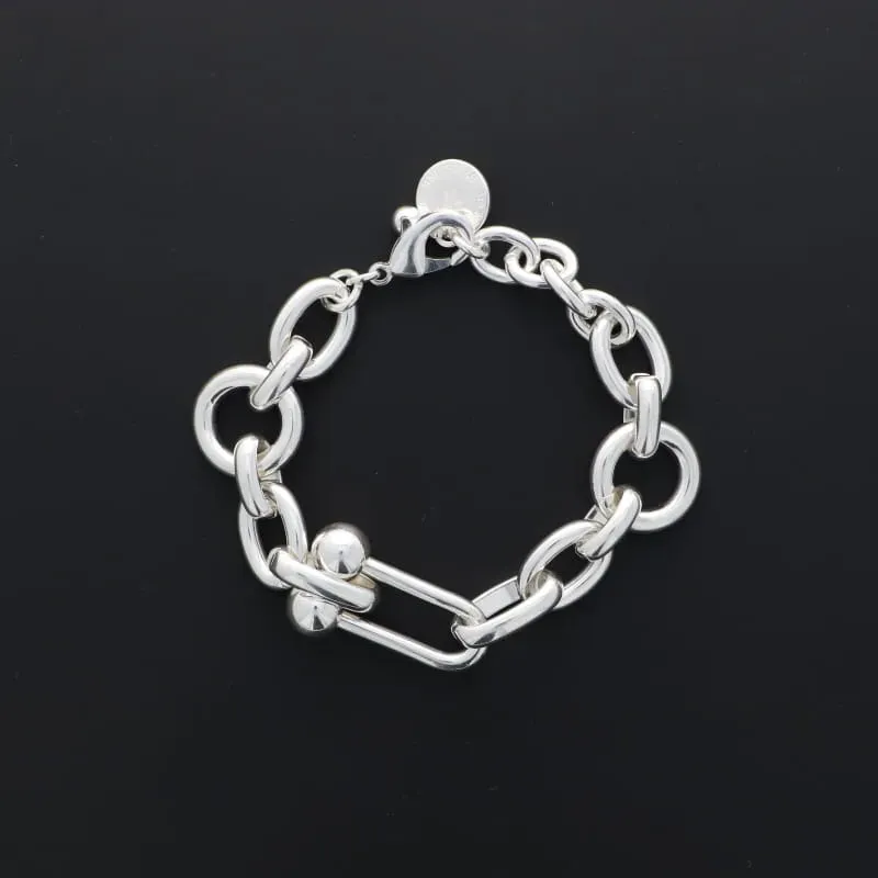 Secret de Cuir N°1540 bracelet U boule argent plaqué
