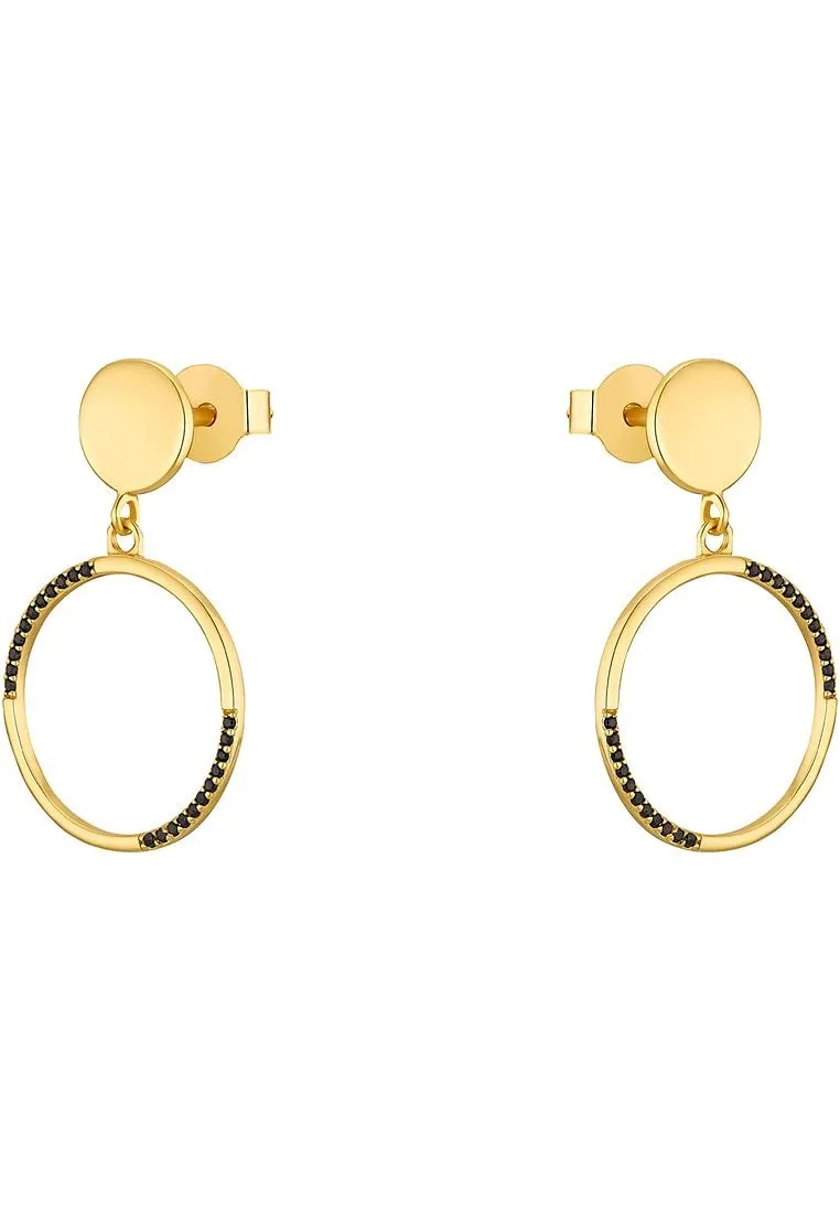 s.Oliver 2034889 boucles d'oreilles pendantes noires femme