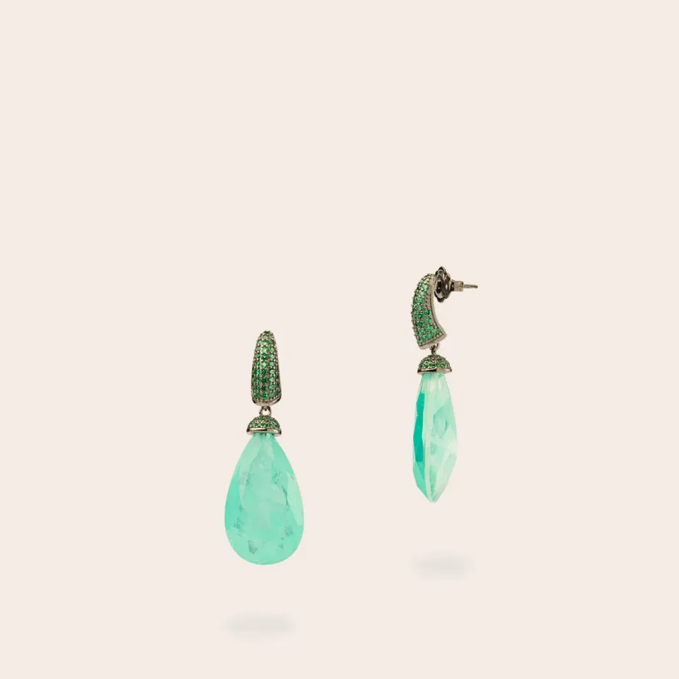 Ultima Edizione Pavé Goutte boucles pendantes couleur