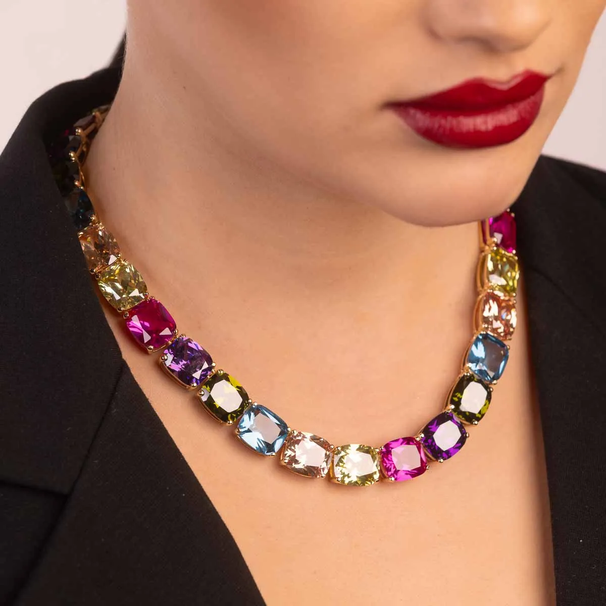 Ultima Edizione smeraldo collier pierres multicolores