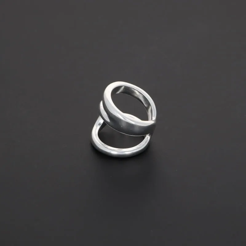 Secret de Cuir N°1403 bague courbes plaqué argent
