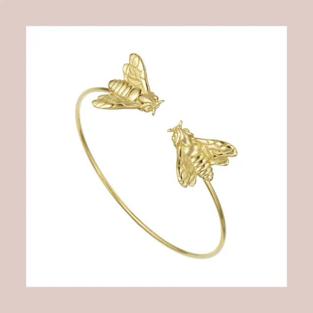 Lorella Tamberi Canal Bee Queen bracelet deux abeilles doré
