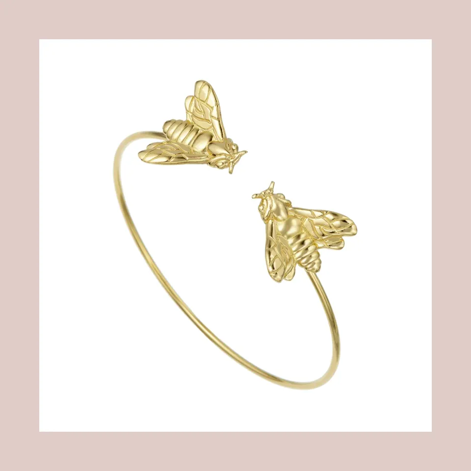 Lorella Tamberi Canal Bee Queen bracelet deux abeilles doré