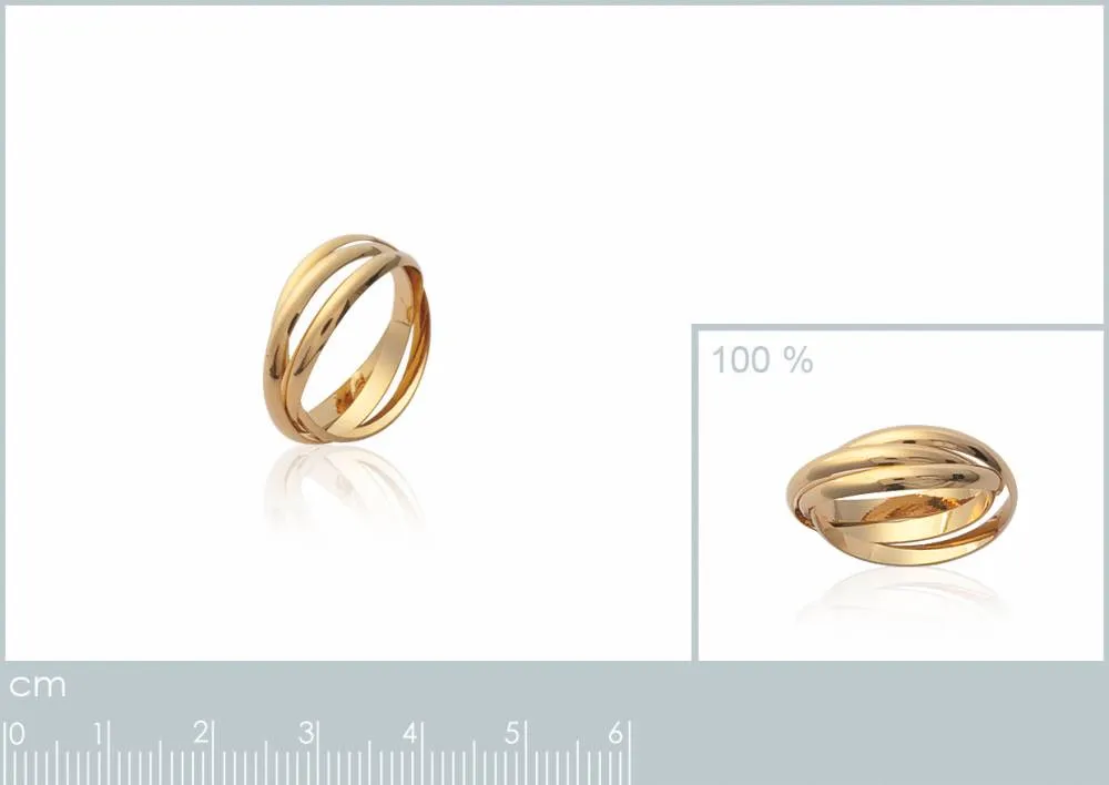 Oriana France trio anneaux entrelacés bague plaqué or 18 carats