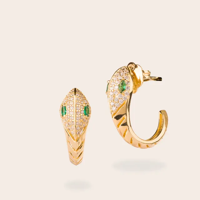 ULTIMA EDIZIONE serpent boucles zircons blancs