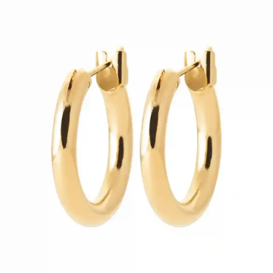 Oriana France créoles 20 mm boucles plaqué or classiques
