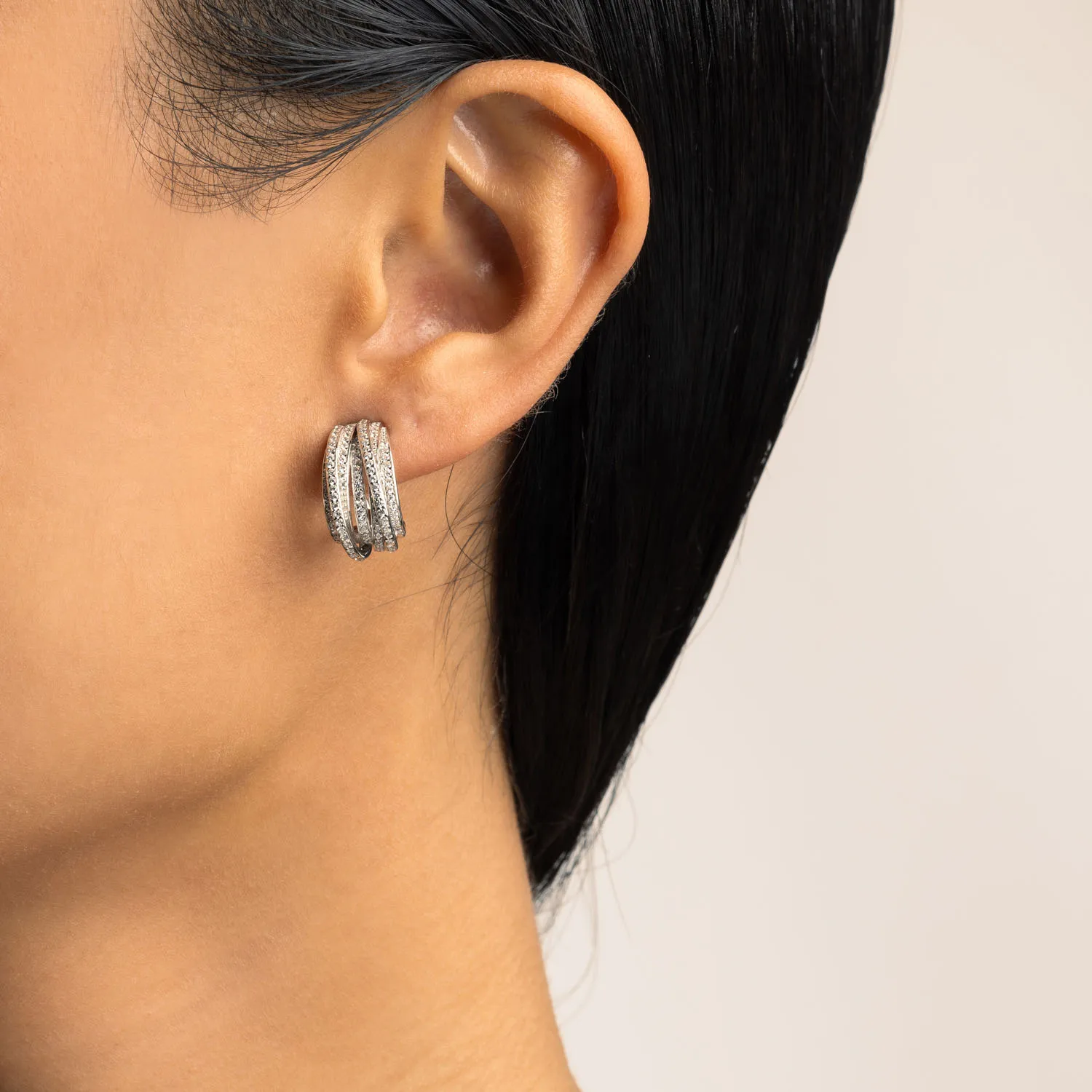 Ultima Edizione Multi Filo boucle multi rangs zircons blancs