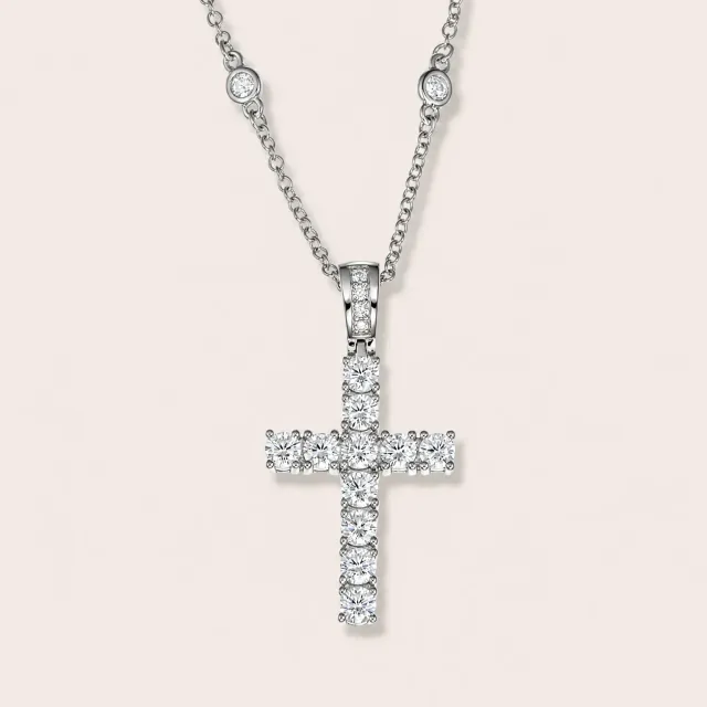 Ultima Edizione Croce Zirconi Bianchi pendentif 18x27 mm
