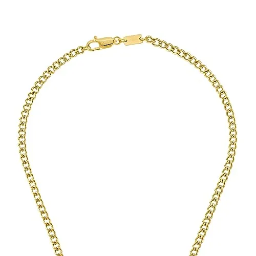 s.Oliver 2036868 collier homme acier croix doré 50 cm
