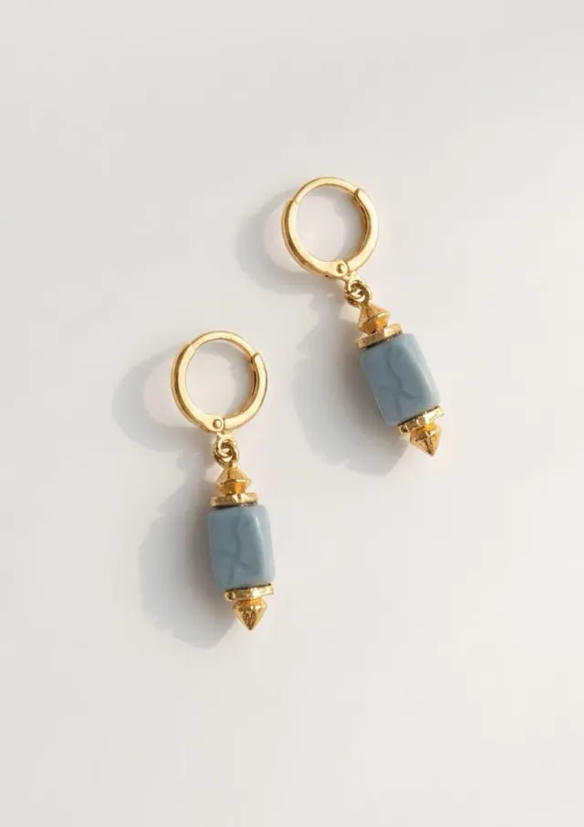Elise Tsikis Lasta boucles d’oreilles bleues 3,5 cm