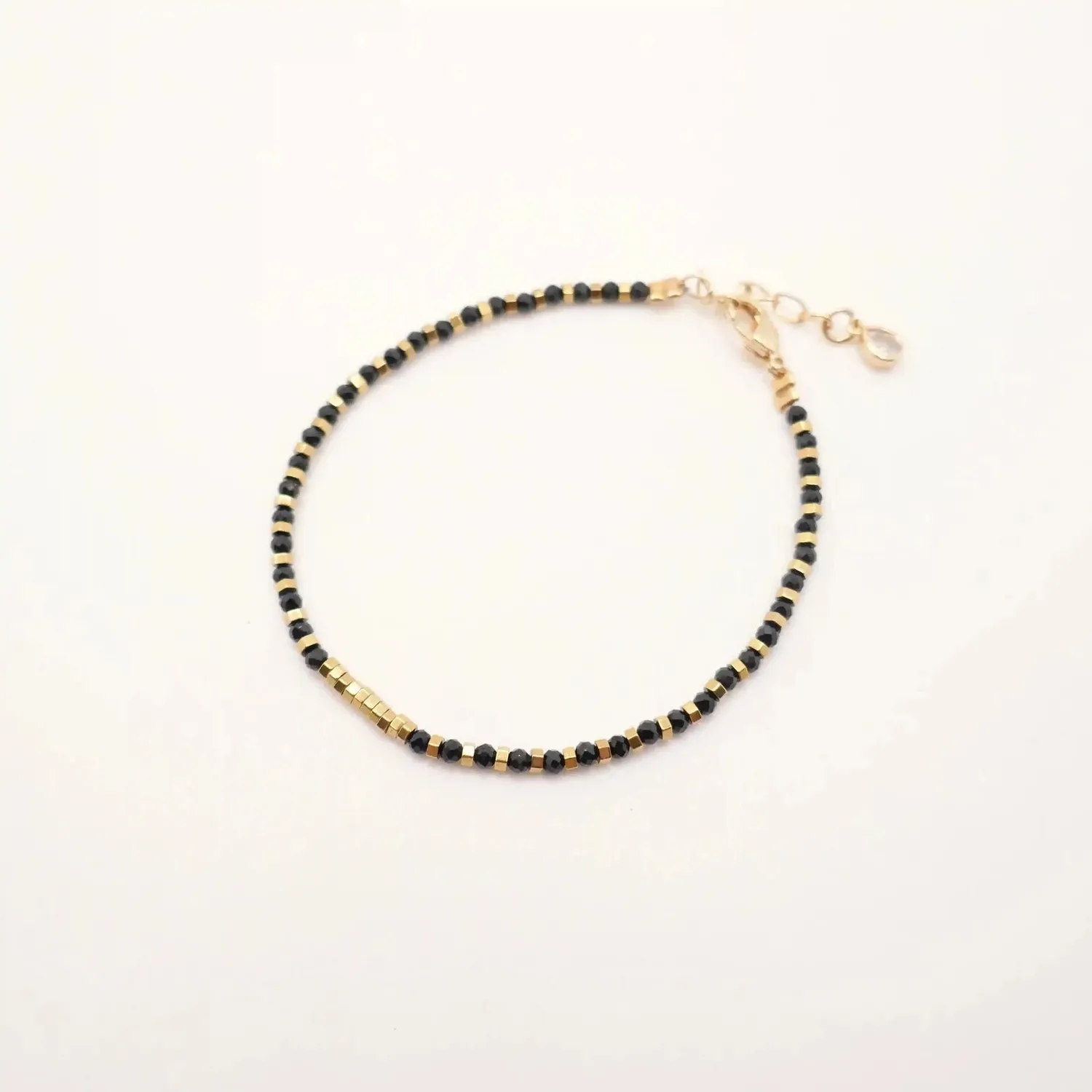 Cloralys Ebane bracelet agate noire 15 cm doré