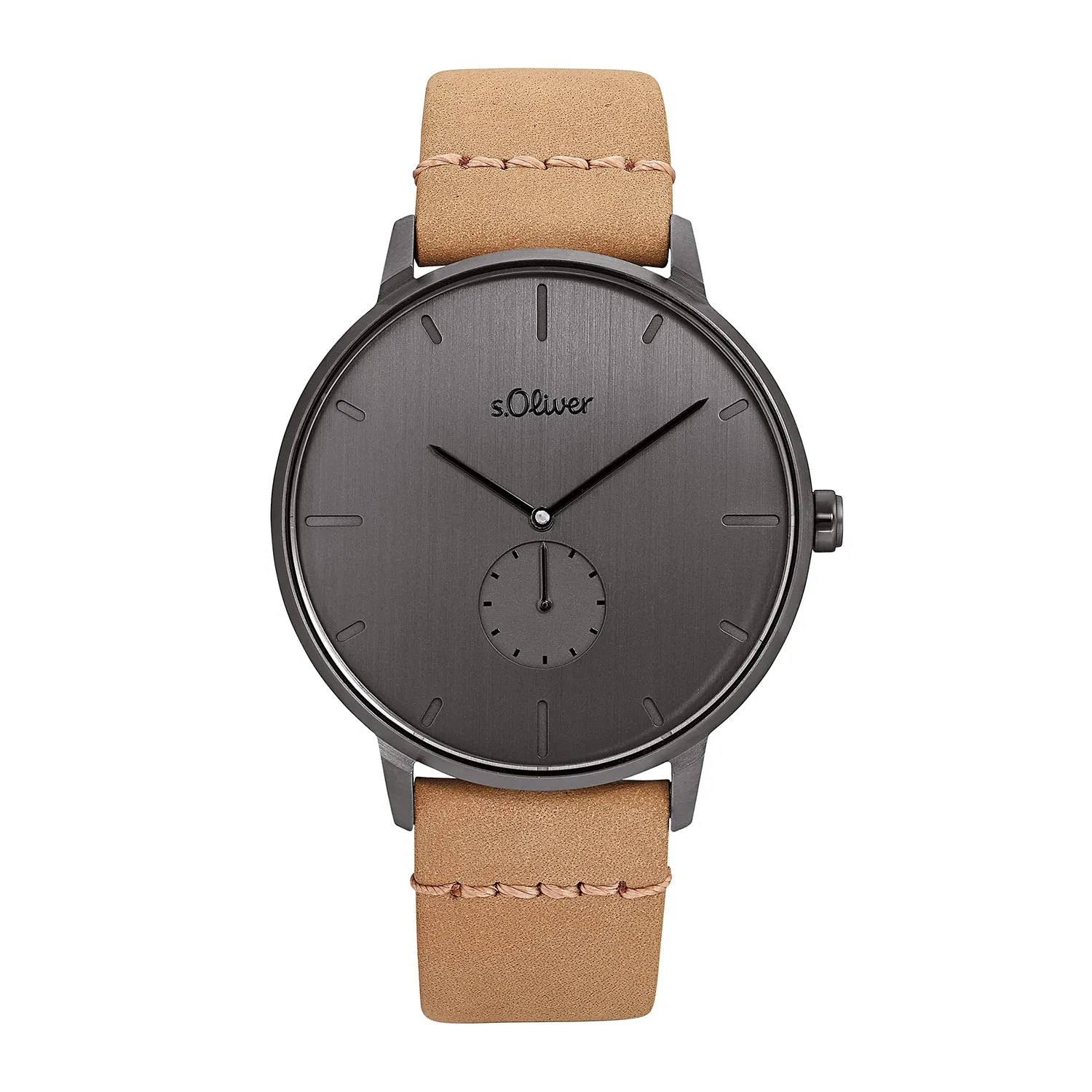 s.Oliver Montre homme argenté cadran beige quartz poli