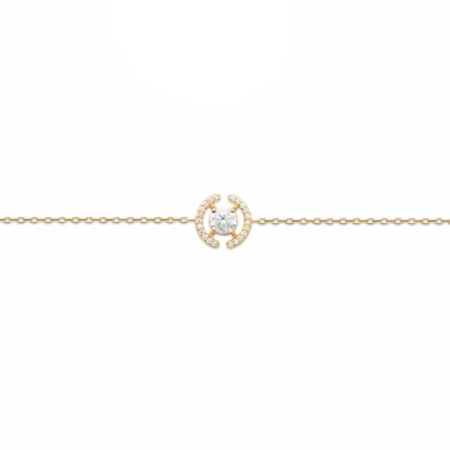 Oriana France entourage bracelet fin plaqué or diamant synthétique