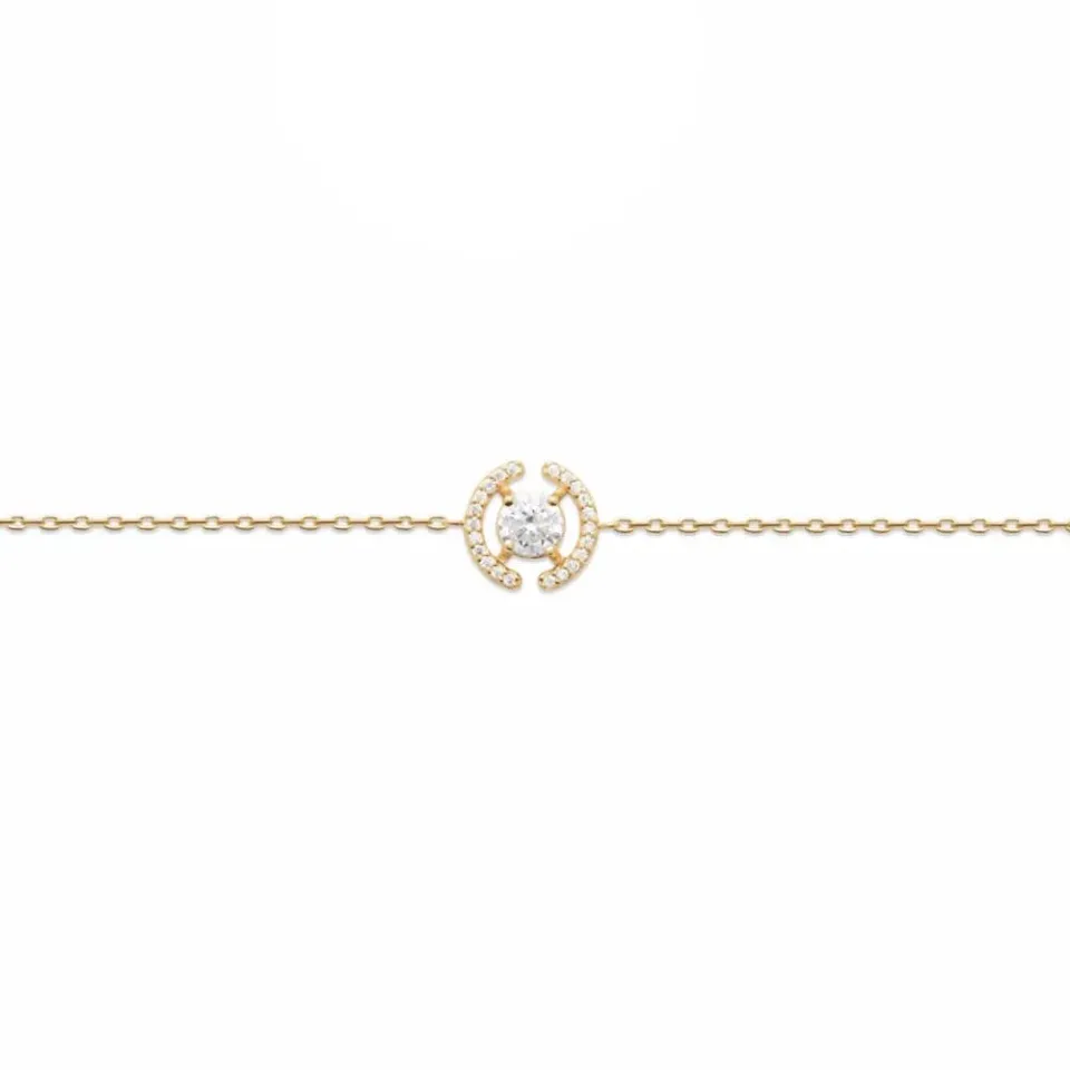 Oriana France entourage bracelet fin plaqué or diamant synthétique