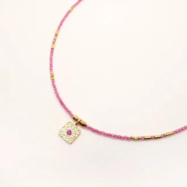 Cloralys Ezra collier zircon rose 40 cm