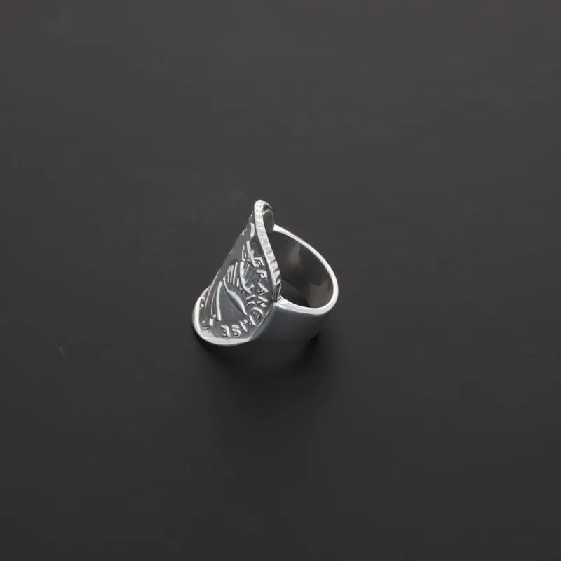 Secret de Cuir N°715 bague semeuse réglable argent