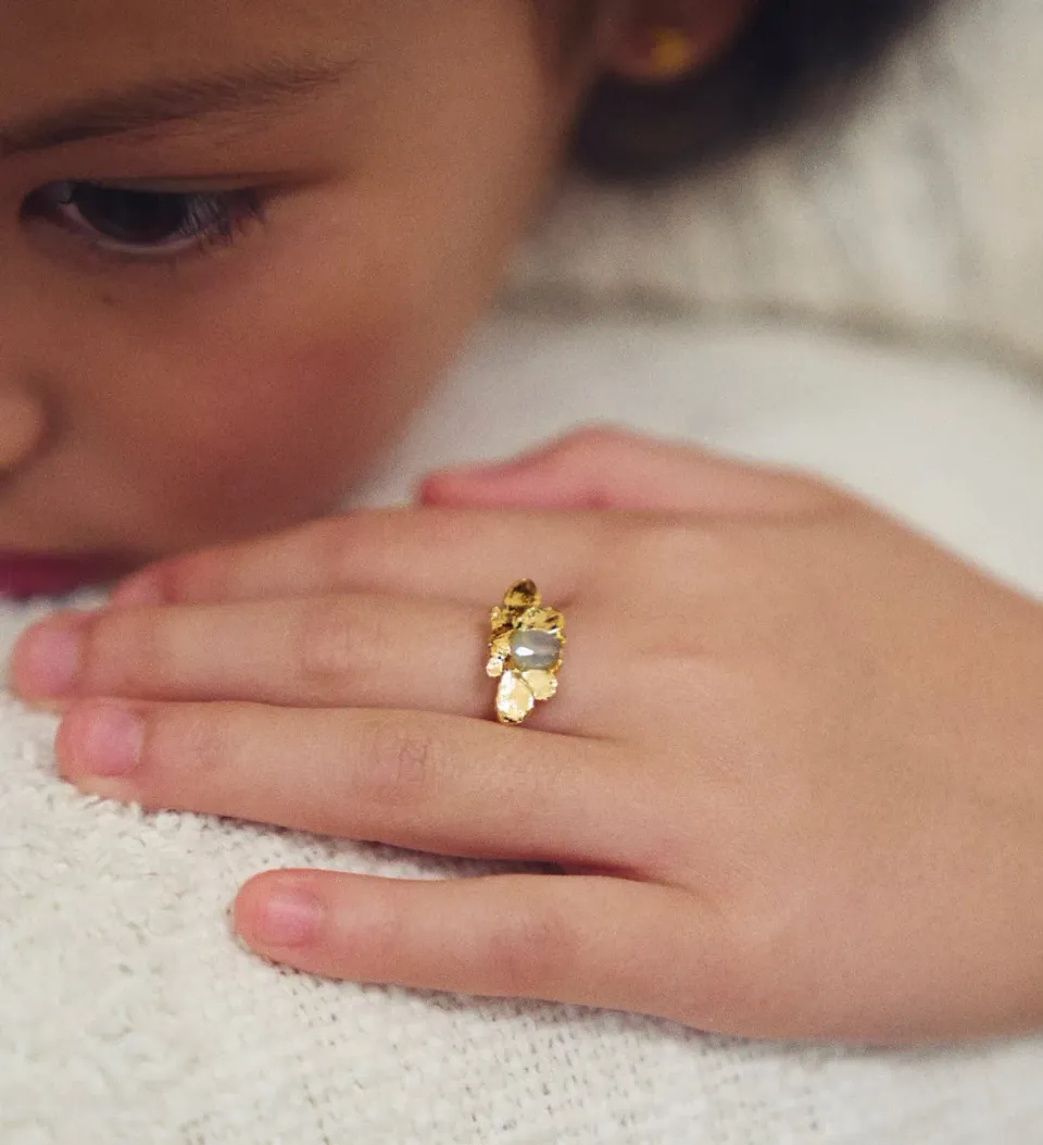 Elise Tsikis Nocturna bague ajustable femme papillon doré