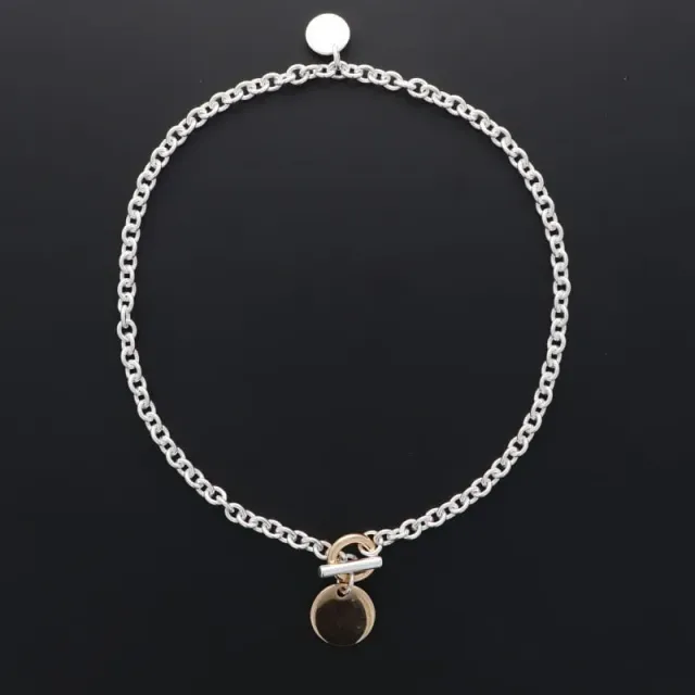 Secret de Cuir N°1625 collier mini forçat bicolore argenté doré