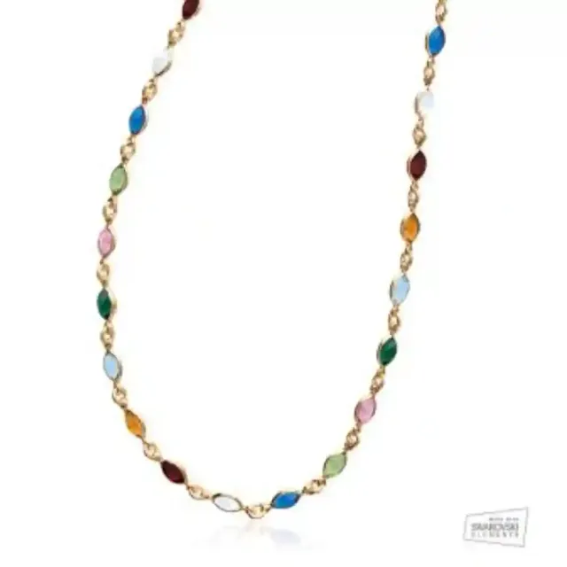 Oriana France Cristaux collier plaqué or multicolore