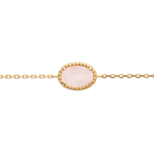 Oriana France bracelet quartz rose plaqué or ovale