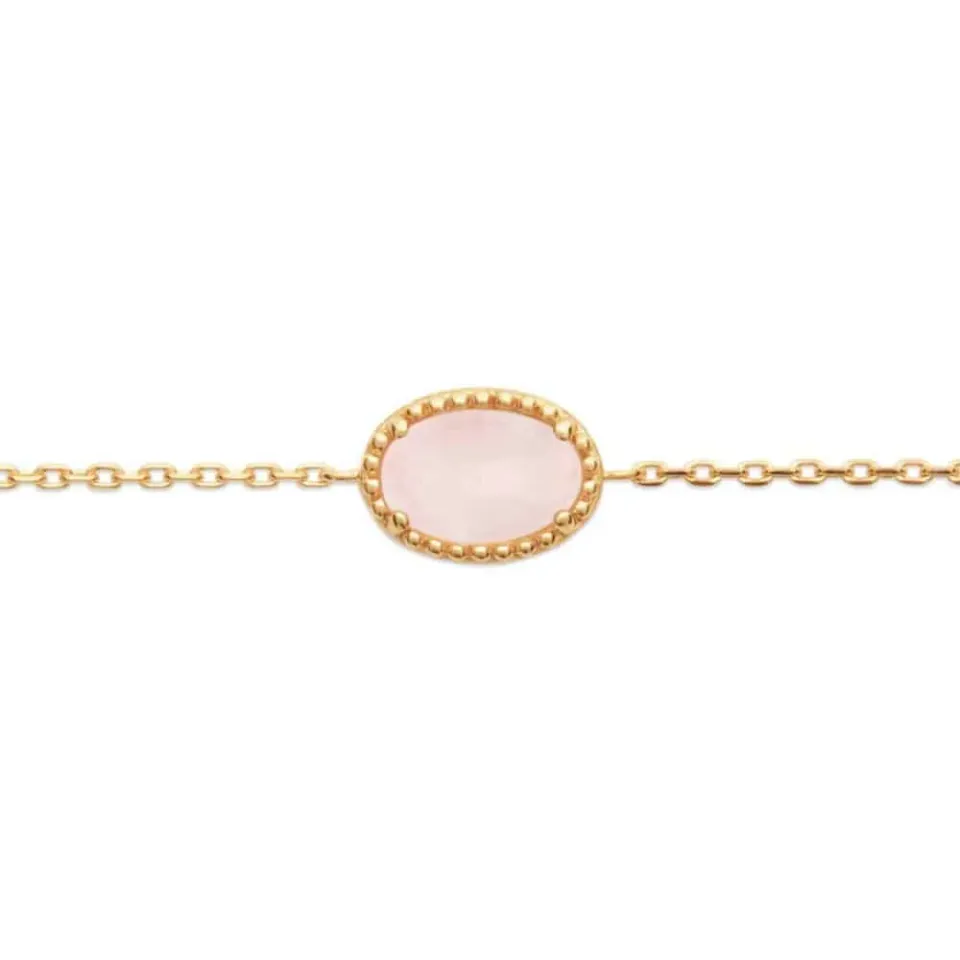 Oriana France bracelet quartz rose plaqué or ovale