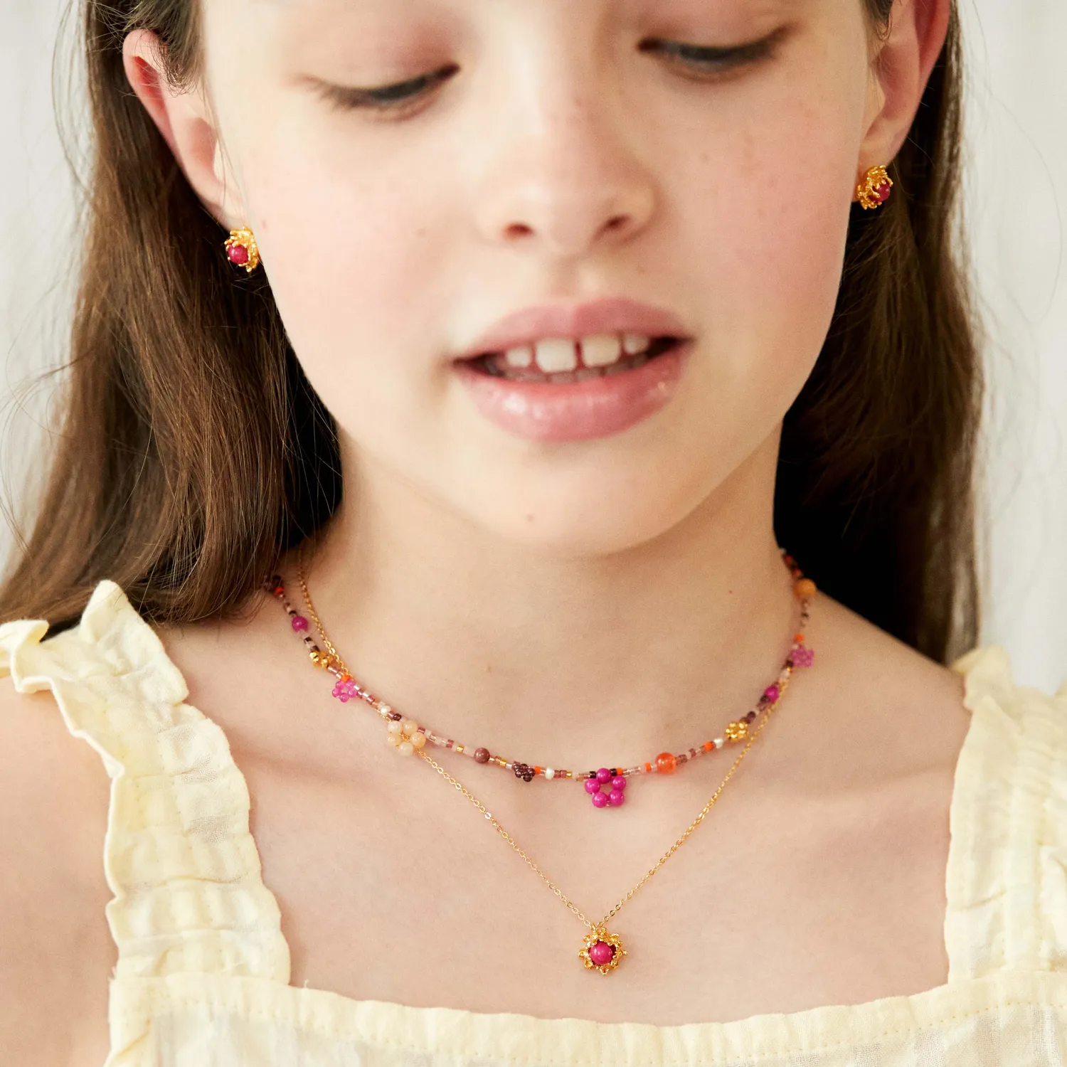 Elise Tsikis Magnolia collier enfant perles 32 cm
